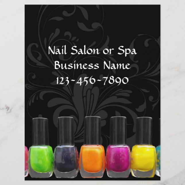 Colorful Nagel polska Flaskor, Nail Salon Reklamblad (Framsidan)