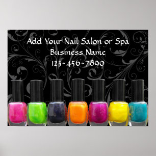 Colorful Nagel polska Flaskor, Nail Salon Sign Poster