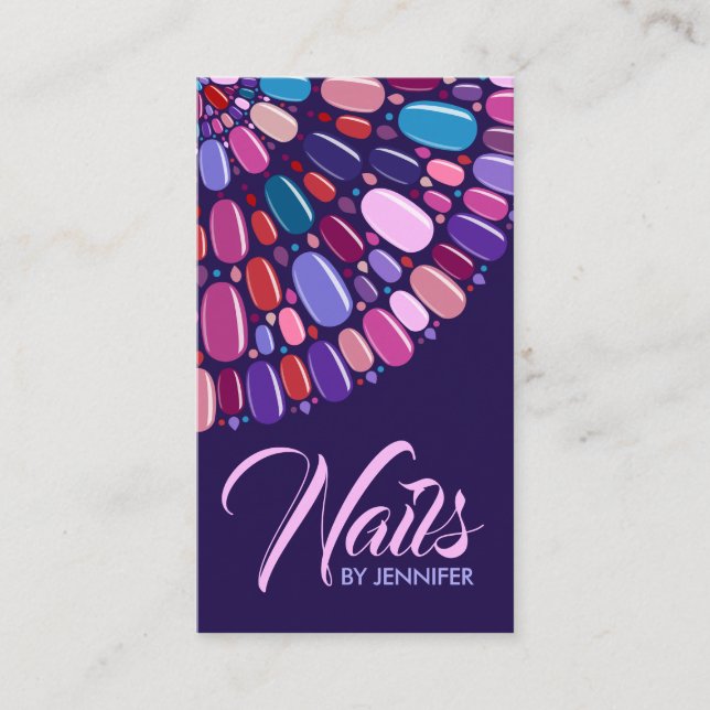 Colorful Nail Art Mandala - Möte Visitkort (Framsida)