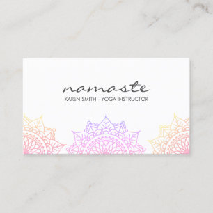 Colorful Namaste Yoga Tribal Mönster Visitkort