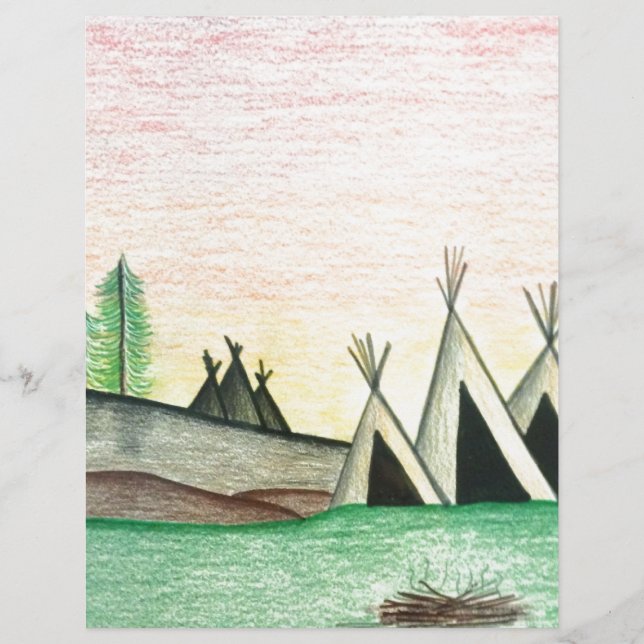 Colorful Native American Teepee Folk Art (Framsida)