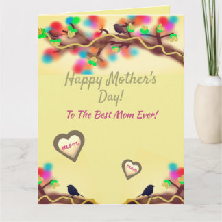 Colorful Nature Heart Mother's Day  Kort