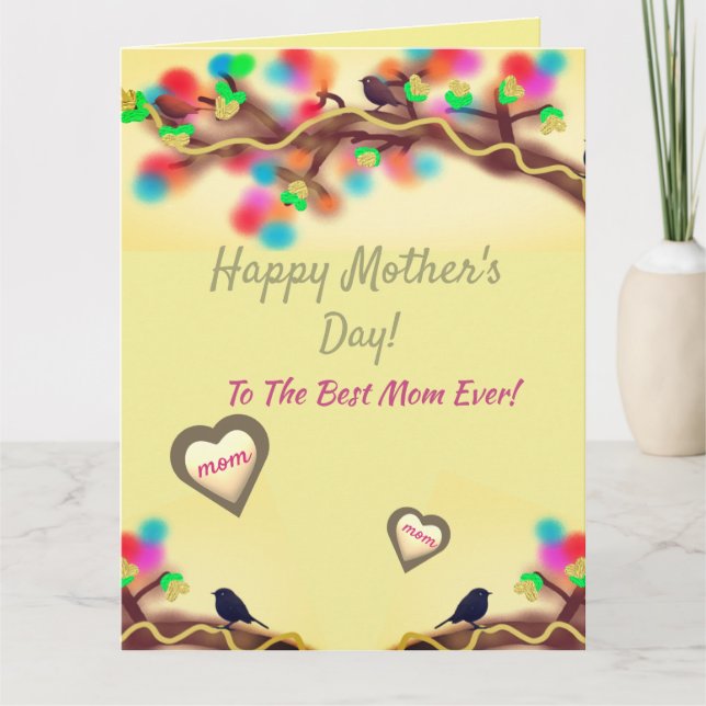 Colorful Nature Heart Mother's Day  Kort (Framsida)