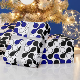 Colorful Navy Blue Geometric Metaball Mönster Presentpapper