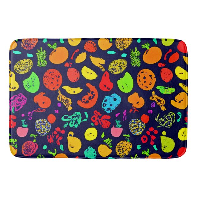 Colorful Neon Fruit Mönster Art Badrumsmatta (Framsidan)