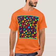 Colorful Neon Fruit Mönster Art