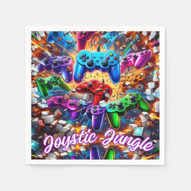 Colorful Neon Joysticks Pattern Pappersservett (Framsidan)