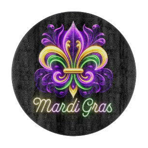 Colorful Neon Mardi Gras Fleur de lis