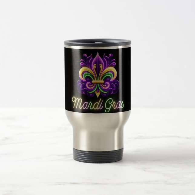 Colorful Neon Mardi Gras Fleur de lis Resemugg (Center)