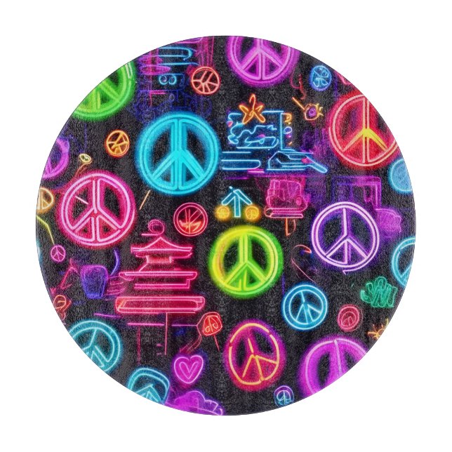 Colorful Neon Peace Mönster (Framsidan)
