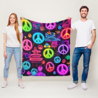 Colorful Neon Peace Mönster