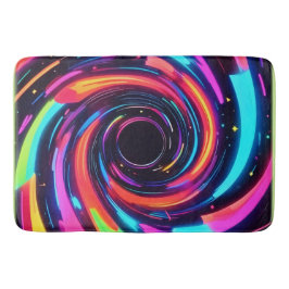 Colorful Neon Spiral Abstrakt Art Badrumsmatta