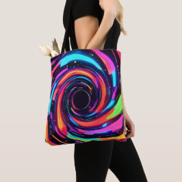 Colorful Neon Spiral Abstrakt Art Tygkasse