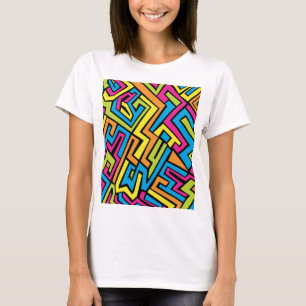 Colorful Neon Street Art Mönster T Shirt