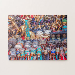 Colorful Nepal Market Hindu och Buddhist Trinkets Pussel