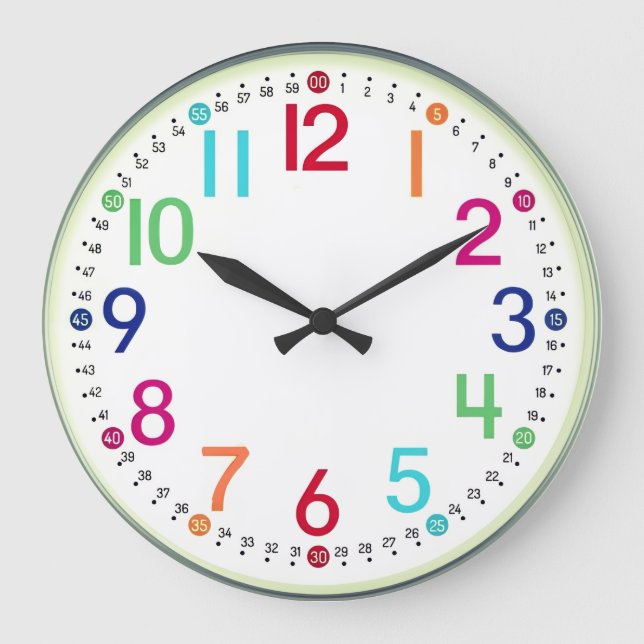 Colorful Numbered Round Acrylic Wall Clock Stor Klocka (Framsida)