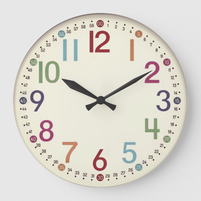 Colorful Numbered Round Acrylic Wall Clock Stor Klocka (Framsida)