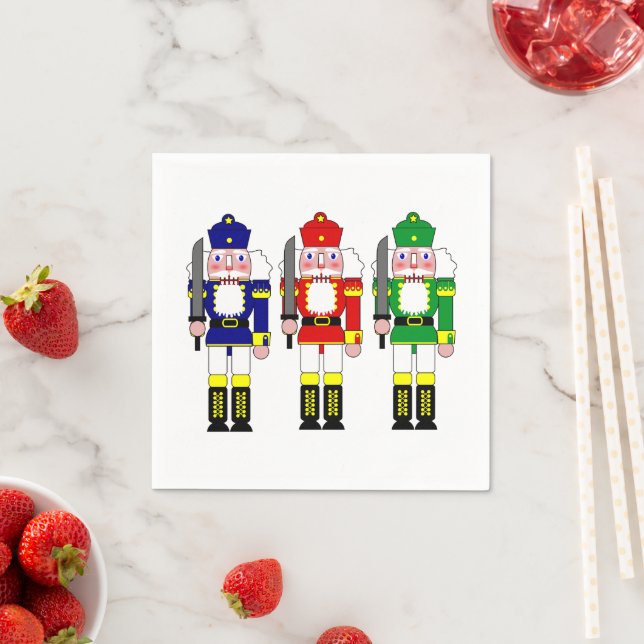 Colorful Nutcracker Soldiers Christmas Pappersservett (Insitu)