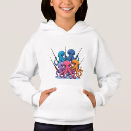 Colorful Octopus Fishing – Kids’ Hoodie T Shirt