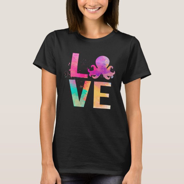 Colorful Octopus Mom Octopus T Shirt (Framsida)