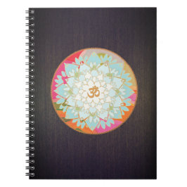 Colorful OM Lotus Yoga and Meditation Teacher Anteckningsbok Med Spiral