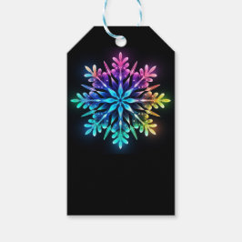 COLORFUL OMBRE WINTER HOLIDAY SNOWFLAKE PRESENTETIKETT