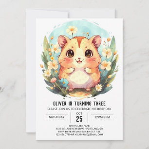 Colorful Online Hamster Birthday Inbjudningar
