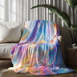 Colorful opal swirly flowing marble texture fleecefilt