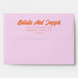 Colorful Orange Pink Funky Modern Wedding 