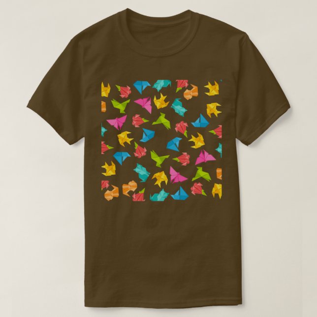 Colorful Origami Mönster T Shirt (Design framsida)