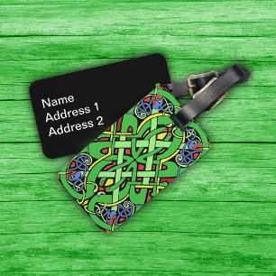 Colorful Ornate Irish Celtic Knot Bagagebricka