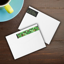 Colorful Ornate Irish Celtic Knot Etikettband