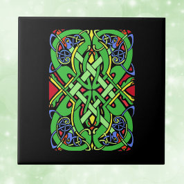 Colorful Ornate Irish Celtic Knot Kakelplatta