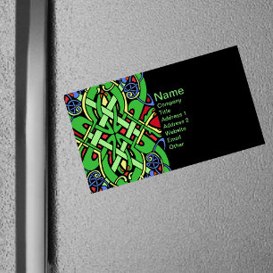 Colorful Ornate Irish Celtic Knot Visitkortmagnet