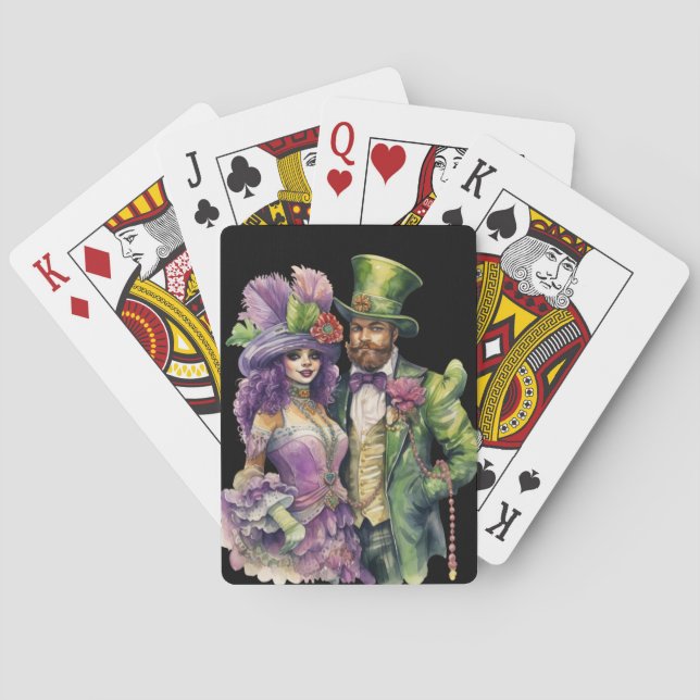 COLORFUL ORNATE MARDI GRAS COUPLE CASINOKORT (Baksidan)