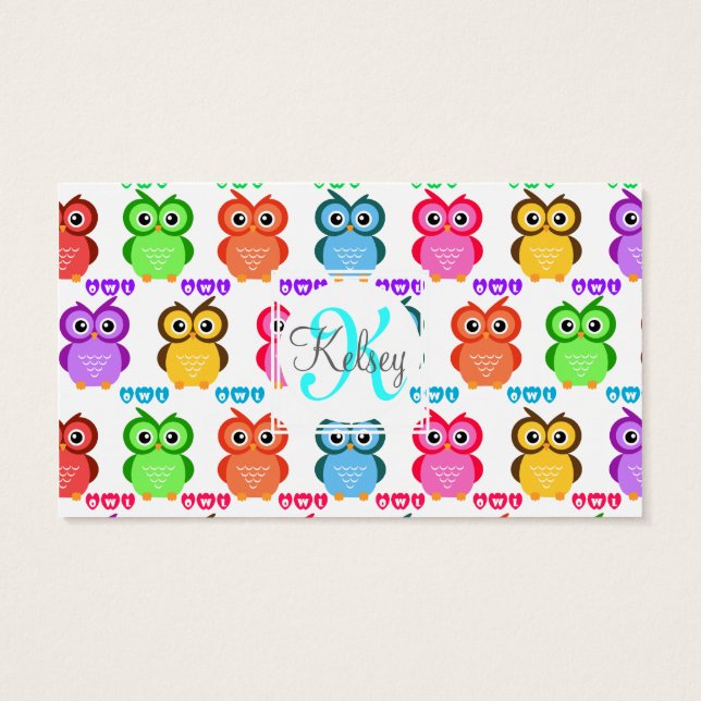 Colorful Own Monogram Visitkort (Baksidan)