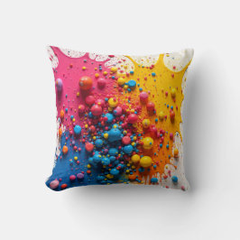 Colorful Paint Splatter Pillow Kudde