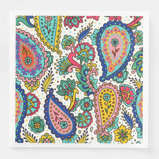 Colorful Paisley Abstract Groovy  Pappersservett (Framsida)
