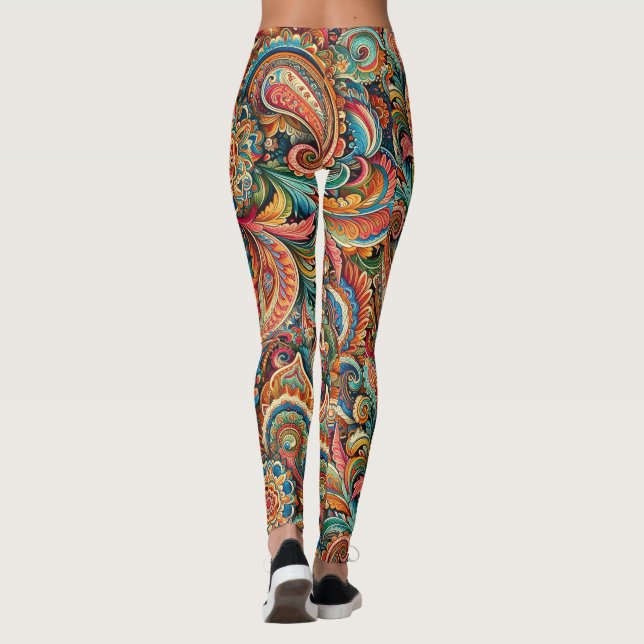 Colorful Paisley Leggings tout-imprimé (Baksida)