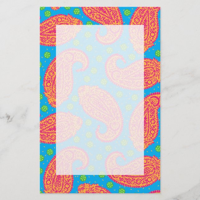 Colorful Paisley Mönster Brevpapper (Framsida)