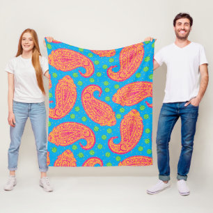 Colorful Paisley Mönster Fleecefilt