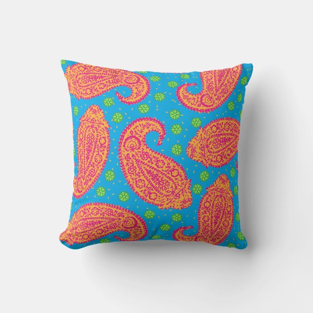 Colorful Paisley Mönster Kudde (Framsida)