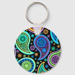 Colorful Paisley Mönster Nyckelring