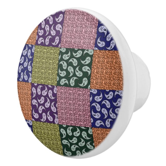 Colorful Paisley Patchwork Mönster Knopp (Höger)
