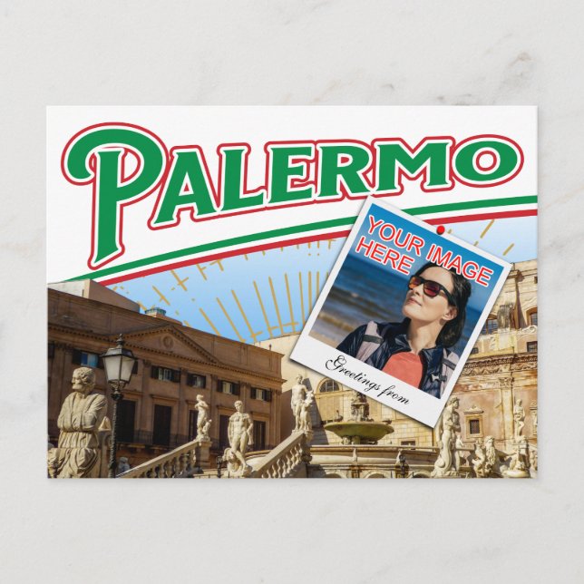 Colorful Palermo Italy photo collage Vykort (Framsida)