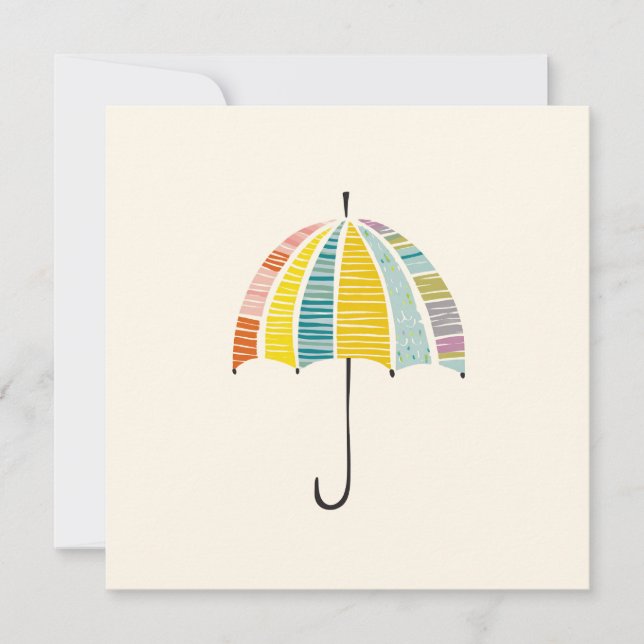 Colorful Parbrella - Bright & Cheerful Rainy Day Inbjudningar (Framsida)