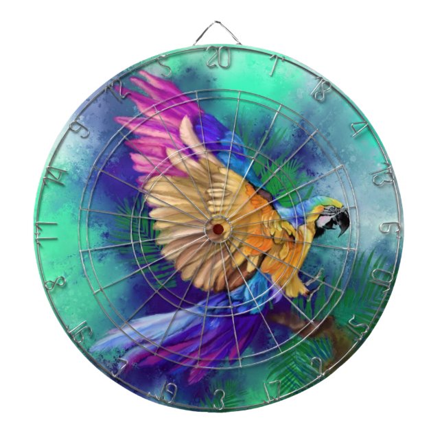 Colorful Parrot Dart Board Darttavla (Framsidan)
