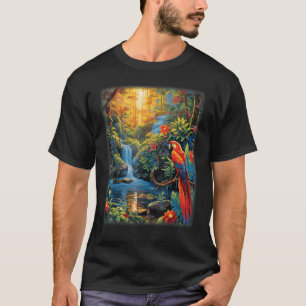 Colorful Parrots Rain Forest Jungle Macaw Parrot M T Shirt