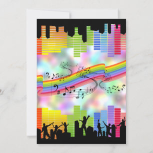 Colorful Party Music Inbjudningar