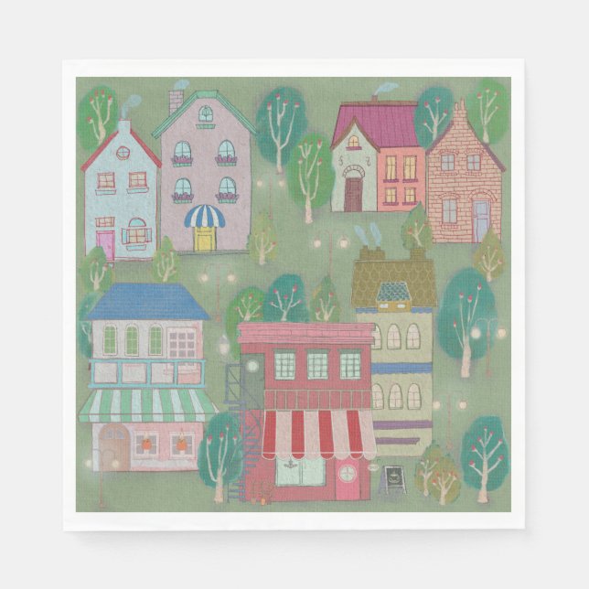 Colorful Party Paper Napkin — Mint Whisper Pappersservett (Framsidan)